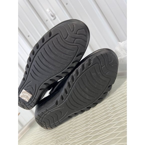 Skechers Parallel Lace-Up Sandal Womens 10 Peep Toe Black Suede Leather - Picture 7 of 10